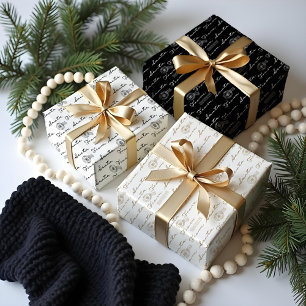 Von Santa Vintag Postage Mail Parcel White Geschenkpapier Set