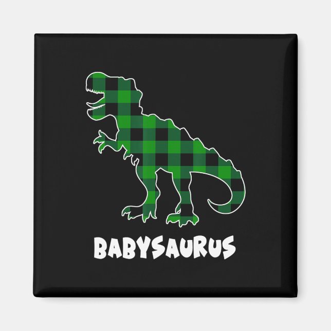 Von Saurus T-Rex Dinosauren Kariert St Patricks Da Magnet (Vorne)