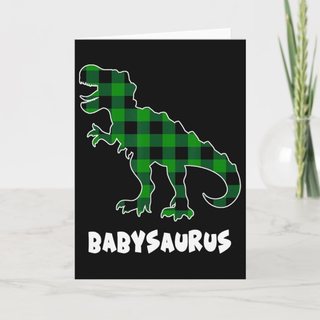 Von Saurus T-Rex Dinosaurier Kariert St Patricks D Karte (Vorderseite)