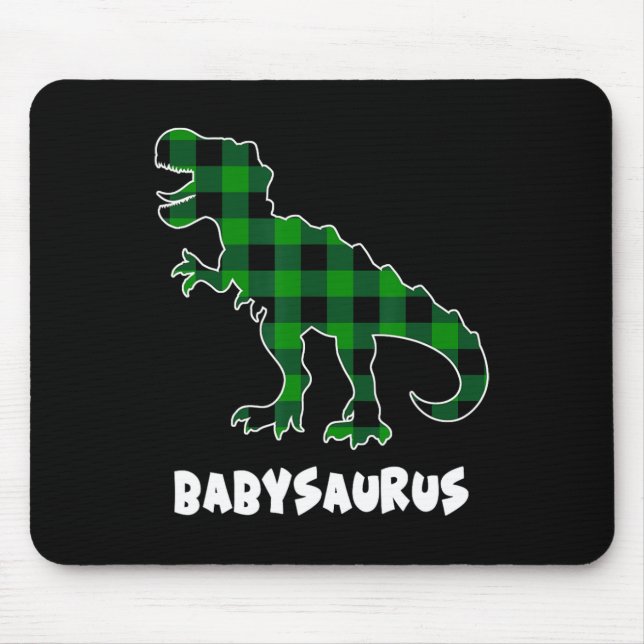 Von Saurus T-Rex Dinosaurier Kariert St Patricks D Mousepad (Vorne)