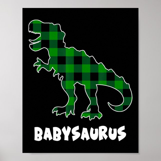 Von Saurus T-Rex Dinosaurier Kariert St Patricks D Poster (Vorne)