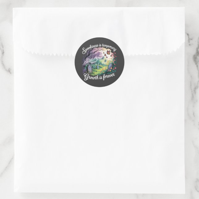 Von Schatten zur Blüte – Transformationsaufkleber Runder Aufkleber (Tasche)