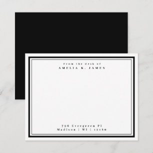 Von Schreibtisch von Black Two Border Name Adresse Mitteilungskarte