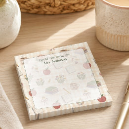 Von Schreibtisch von Lehrer Gingham Aquarell  Post-it Klebezettel