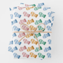 Von Scratch Sketched Mitten Gift Wrap