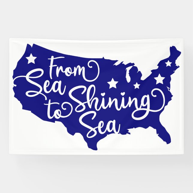 Von Sea bis Shinsea - Patriotic USA Karte Kunst Banner (Horizontal)
