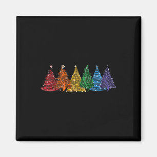 von sechs LGBTq Pride Rainbow Weihnachtsbaumen Vec Magnet