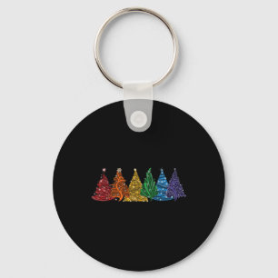 von sechs LGBTq Pride Rainbow Weihnachtsbaumen Vec Schlüsselanhänger