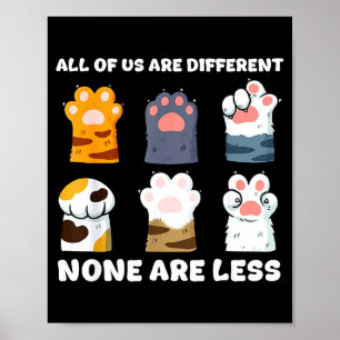 Von sind verschiedene süße Katzenpfoten Autismus-B Poster