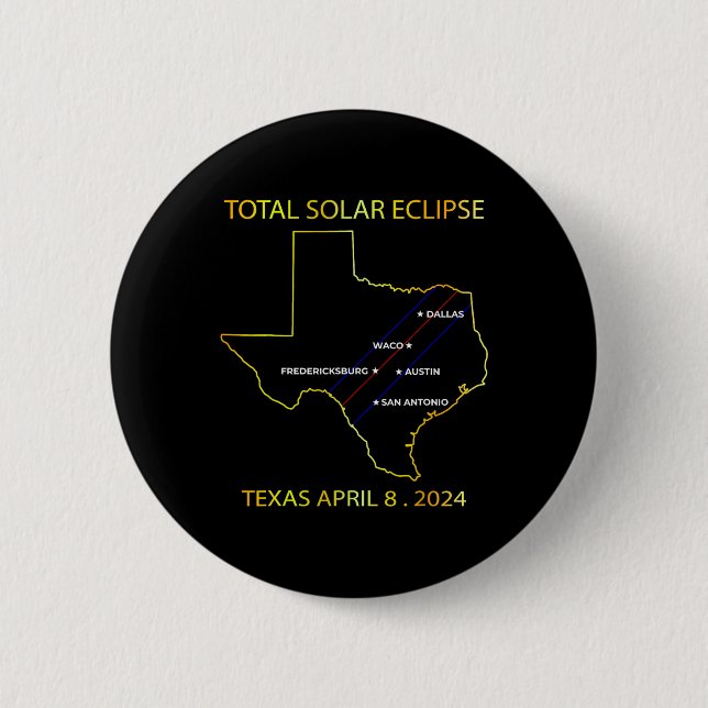 von Solar Eclipse 2024 Interaktive Karte Texas Ecl Button (Vorderseite)