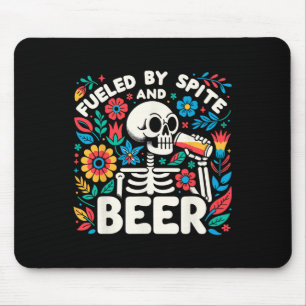 Von Spite and Biere Halloween Skeleton Floral Mousepad