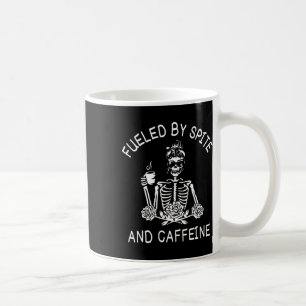 Von Spite und Coffein florales Halloween Skelett W Kaffeetasse