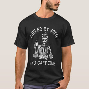 Von Spite und Coffein florales Halloween Skelett W T-Shirt
