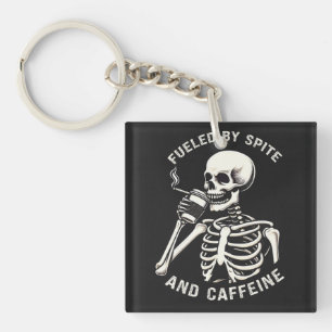 Von Spite und Coffein gespeist Skeleton Coffee Lov Schlüsselanhänger