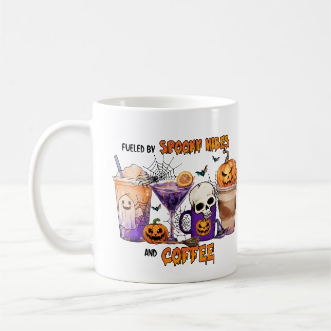 Von Spooky Vibes gespeist Kaffee Drinks Halloween  Kaffeetasse (Links)