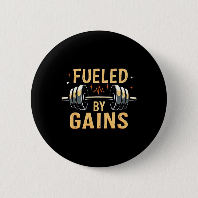 Von steigender Bodybuilding angetrieben Button (Vorderseite)
