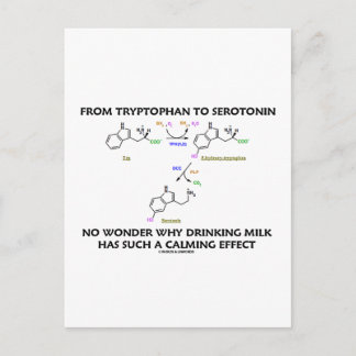 Von Tryptophan zu Serotonin (Chemie-Spaß) Postkarte
