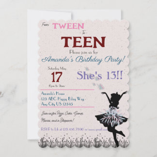 Von Tween zu Teenager-Einladung Einladung