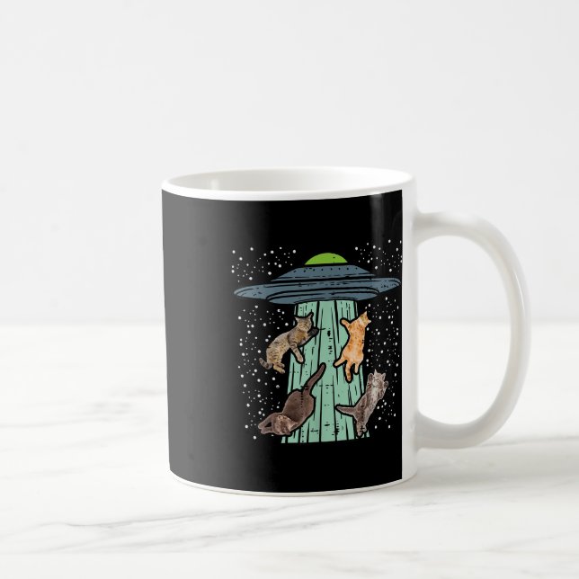 Von Ufo Funny Alien Space entführte Katzen Lover M Kaffeetasse (Rechts)