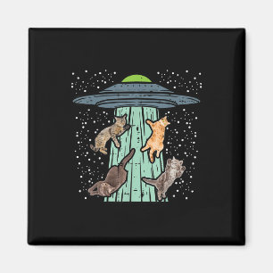 Von Ufo Funny Alien Space entführte Katzen Lover M Magnet