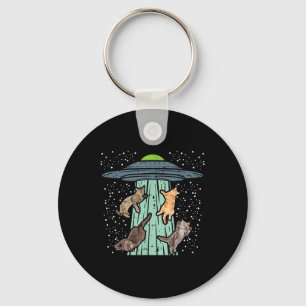 Von Ufo Funny Alien Space entführte Katzen Lover M Schlüsselanhänger