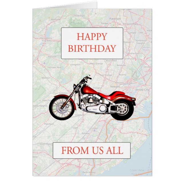 Von uns alle Karte und Motorrad Geburtstag (Vorne)