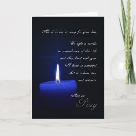 Von uns allen Beileid Blue Candlelight Karte