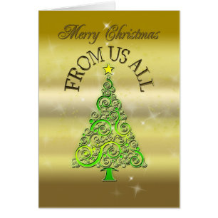 Von uns allen ein goldener Effekt Weihnachtskarte