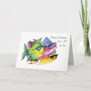 Von uns allen, Geburtstagskarte mit Fisch Karte