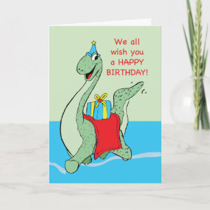 Von uns allen, Junge, Geburtstag Dinosaurier Karte