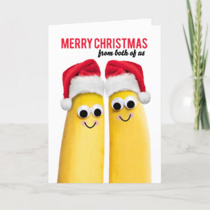Von uns beiden frohe Weihnachts-Funny-Bananen Feiertagskarte