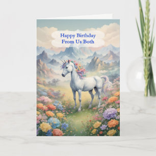 Von uns den ganzen Geburtstag Einhorn Karte