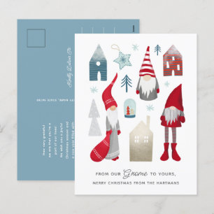 Von unserem Gnome zu Ihrem   Niedliche nordische W Feiertagspostkarte
