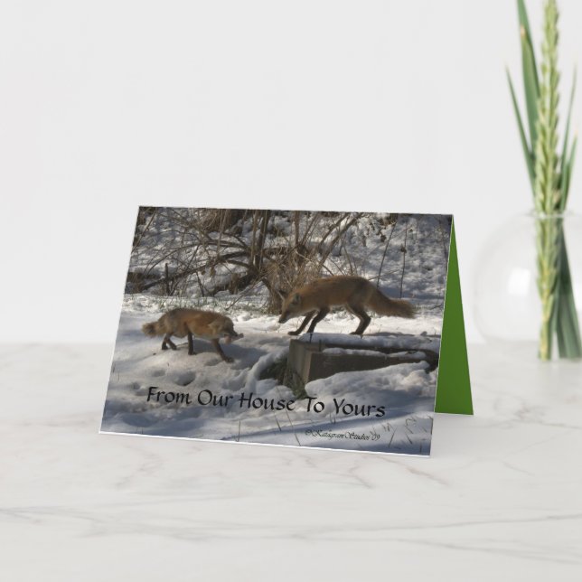 Von unserem Haus zu Ihrem Feiertagskarte (Vorderseite)