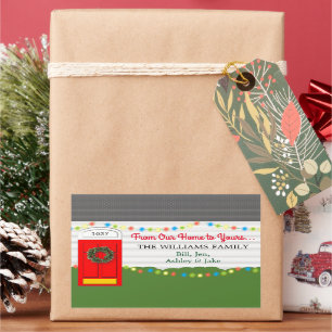 Von unserem Zuhause zu Ihrem personalisierter Rechteckiger Aufkleber