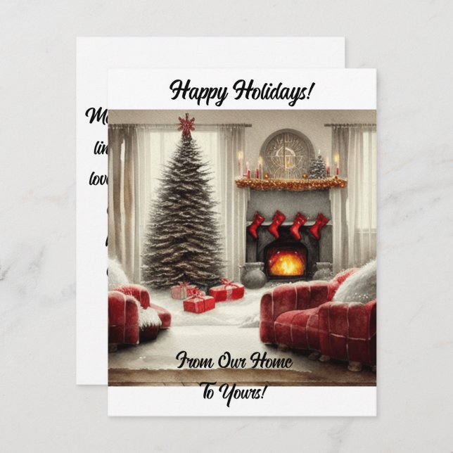 Von unserer Zuhause auf Ihre Feiertagskarte (Vorne/Hinten)