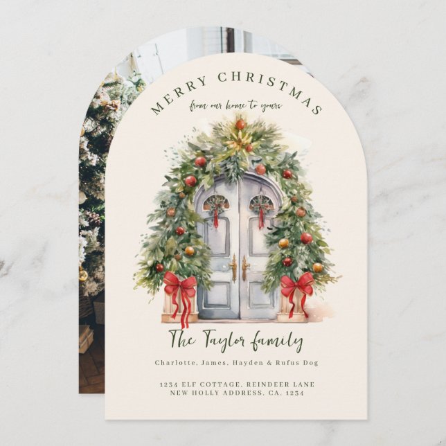 Von unserer Zuhause bis zur Weihnachtskarte Einladung (Vorne/Hinten)