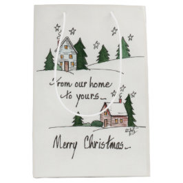 "Von unserer Zuhause" Gruß Vintage Zuhause Wasserf Mittlere Geschenktüte