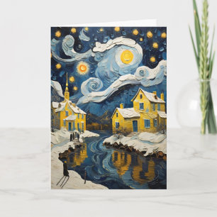 Von Van Gogh Inspirierte Vintage Weihnachtskunst Feiertagskarte