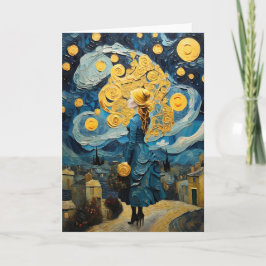 Von Van Gogh Inspirierte Vintage Weihnachtskunst Feiertagskarte