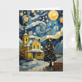 Von Van Gogh Inspirierte Vintage Weihnachtskunst Feiertagskarte