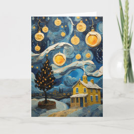 Von Van Gogh Inspirierte Vintage Weihnachtskunst Feiertagskarte