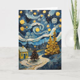 Von Van Gogh Inspirierte Vintage Weihnachtskunst Feiertagskarte