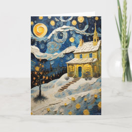 Von Van Gogh Inspirierte Vintage Weihnachtskunst Feiertagskarte