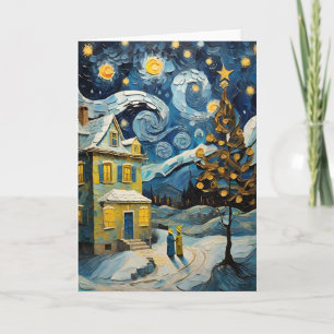 Von Van Gogh Inspirierte Vintage Weihnachtskunst Feiertagskarte