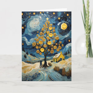 Von Van Gogh Inspirierte Vintage Weihnachtskunst Feiertagskarte