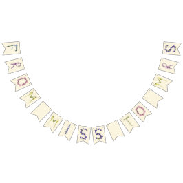 Von Verpassen zu mrs - boho floral Wimpelkette