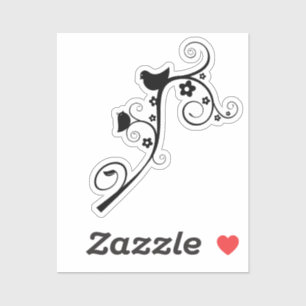 von Vögeln geblüht Wirbel Aufkleber