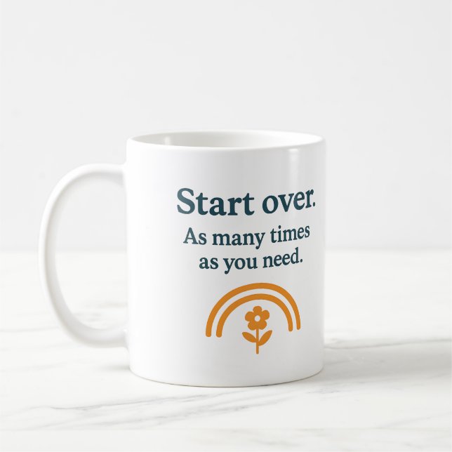 Von vorne anfangen. So oft wie nötig - Tasse (Links)