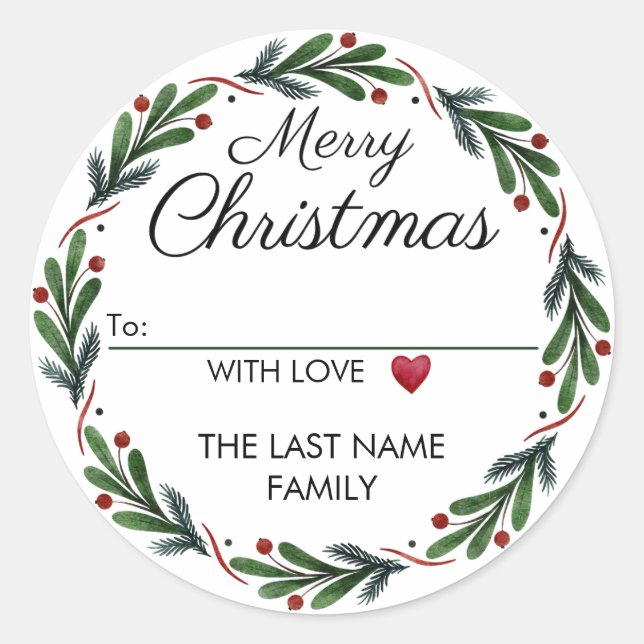 Von Weihnachtsaufklebern bis Roter Kranz Runder Aufkleber (Vorderseite)